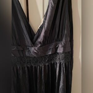 Vintage 80’s Black Nylon Maxi Slip Dress